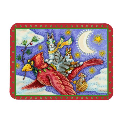 HISS N FITZ FUNNY CATS GIANT CHRISTMAS CARDINAL  MAGNET