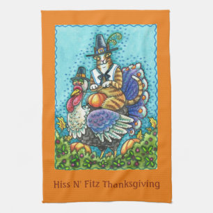 Hiss N' Fitz Pilgrim On Thanksgiving Turkey TOWEL