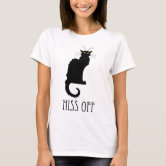 Hiss Off Angry Cat Face Funny Cute Unisex T-Shirt - Sandilake Clothing