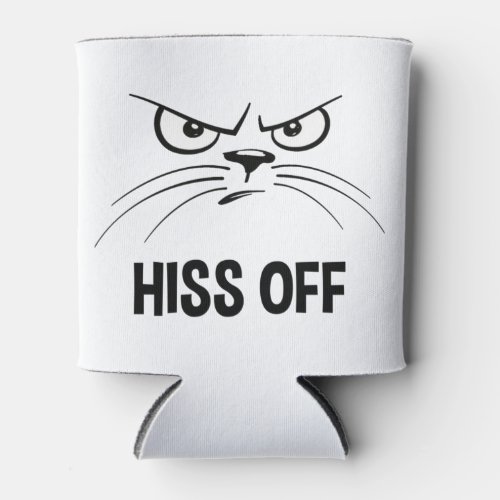 Hiss Off Funny Angry Cat Can Cooler