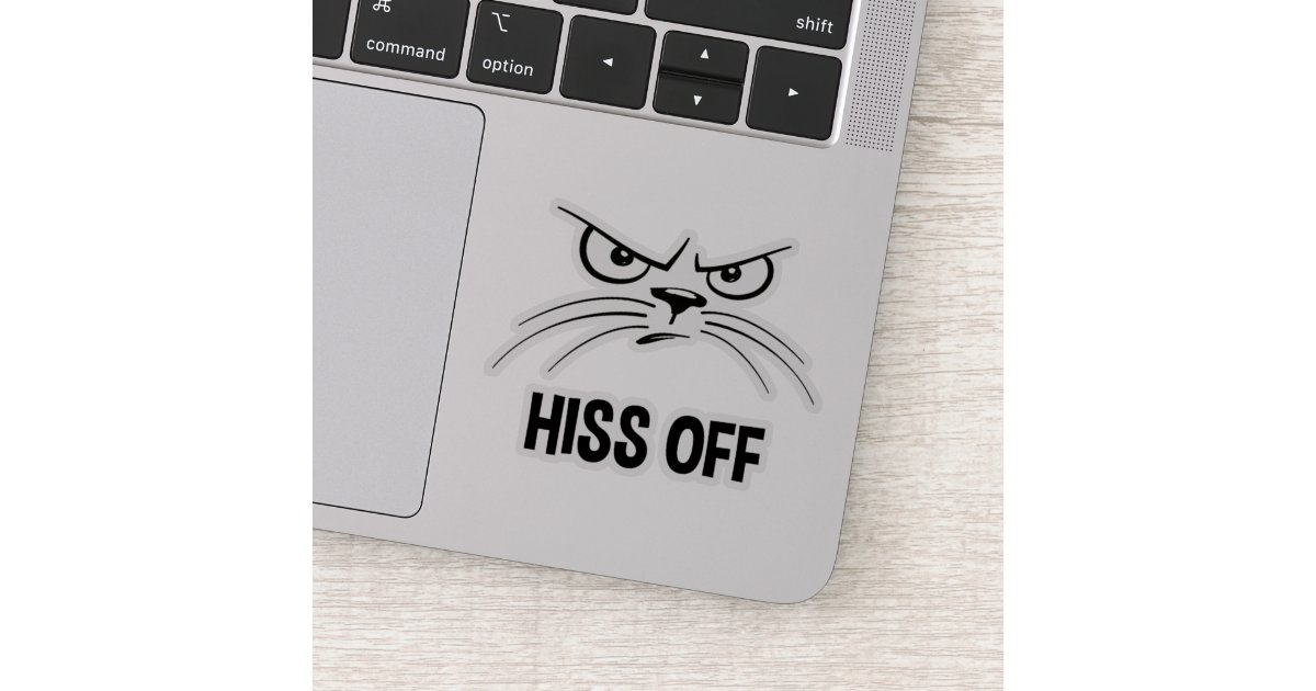 Cute angry cat hissing No.' Sticker