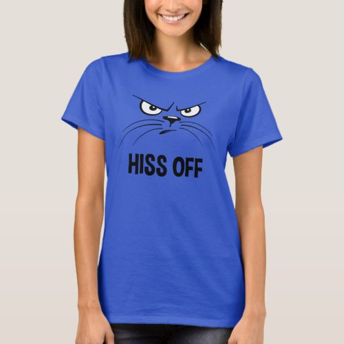 Hiss Off Funny Angry Cat T_Shirt