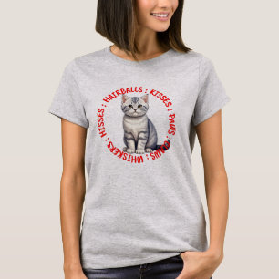 Hisses and Kisses, British short hair cat T-Shirt