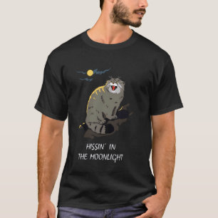 Hissin in the moonlight pallas cat FUNNY Cat Silly T-Shirt