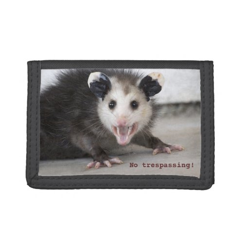 Hissing Opossum No Trespassing Photo Wallet