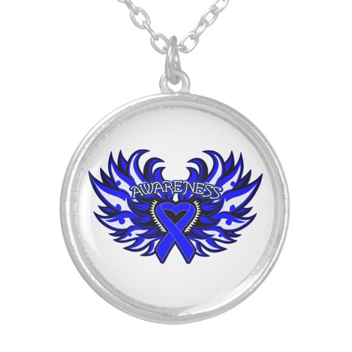 Histiocytosis Awareness Heart Wings Personalized Necklace