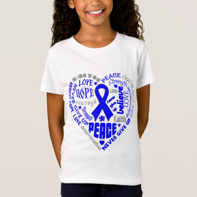 Histiocytosis Awareness Heart Words T-Shirt (Front)