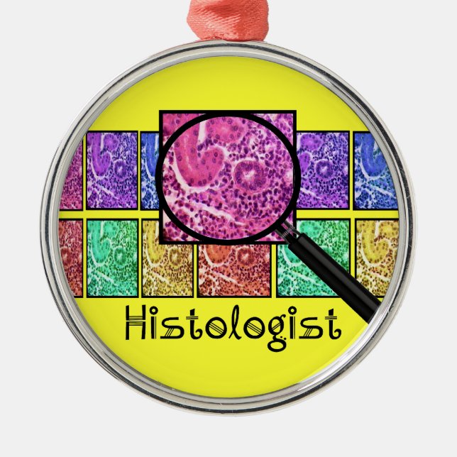 Histologist Gifts Magnified Cells Design Metal Ornament (Front)