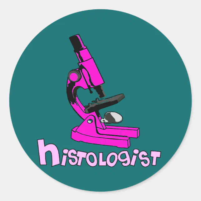 Histologist Gifts Microscope Design Classic Round Sticker | Zazzle