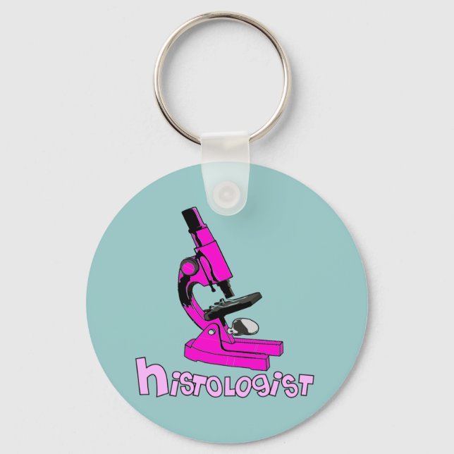Histologist Gifts Microscope Design Keychain (Front)