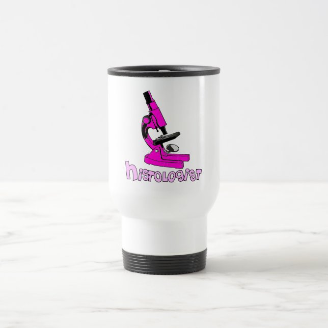 Histologist Gifts Microscope Design Travel Mug (Center)