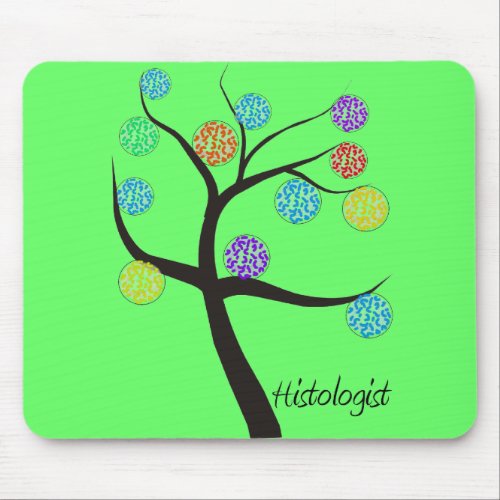 Histologist Tree Design Microscopic Cell Leaves Mouse Pad
