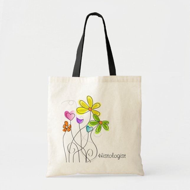 Histologist Watercolor Flowers Tote Bag II (Front)