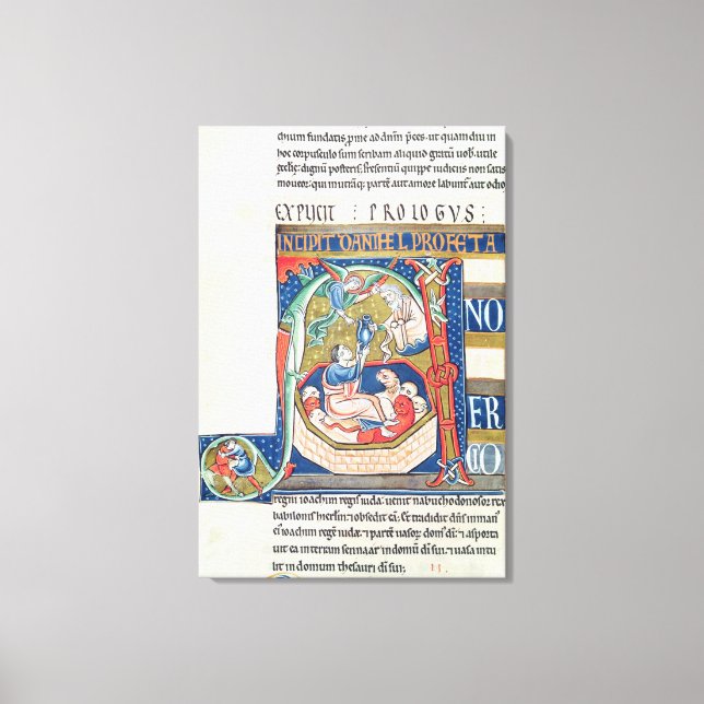 Historiated initial 'A' Depicting Daniel Canvas Print (Front)