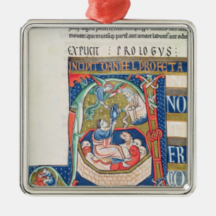 Historiated initial 'A' Depicting Daniel Metal Ornament