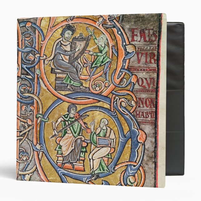Historiated initial 'B' depicting King David Binder (Front/Inside)