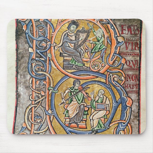 Historiated Initial 'B' Depicting King David Mouse Pad | Zazzle