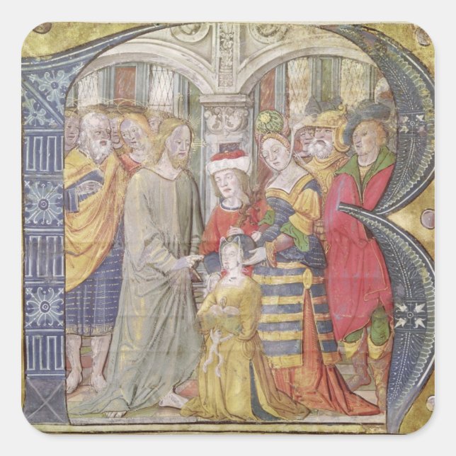 Historiated initial 'B' Square Sticker (Front)
