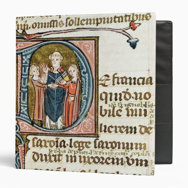 Historiated initial 'D' depicting a priest 3 Ring Binder (Front/Inside)