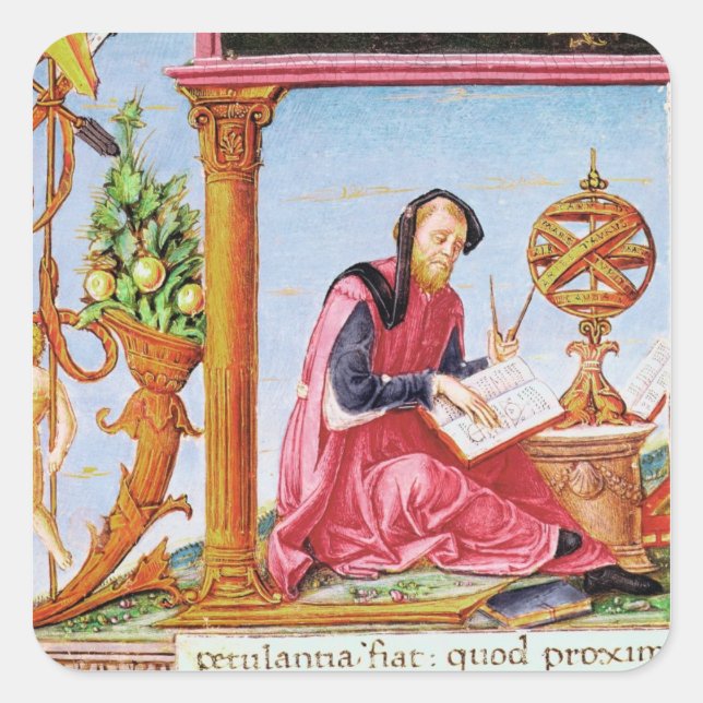 Historiated initial 'L' depicting Pliny the Square Sticker (Front)