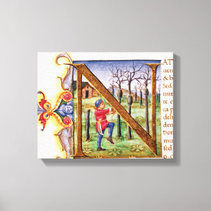 Historiated Initial 'N' Canvas Print