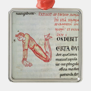 Historiated initial 'N' Metal Ornament