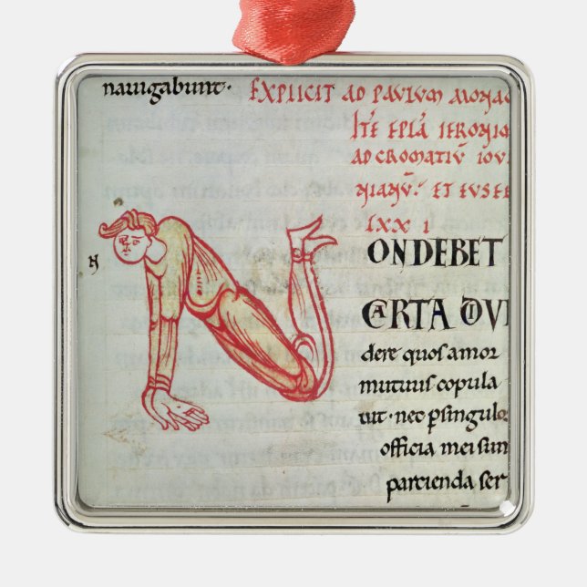Historiated initial 'N' Metal Ornament (Front)