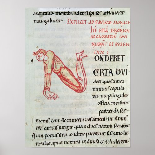 Historiated initial N Poster
