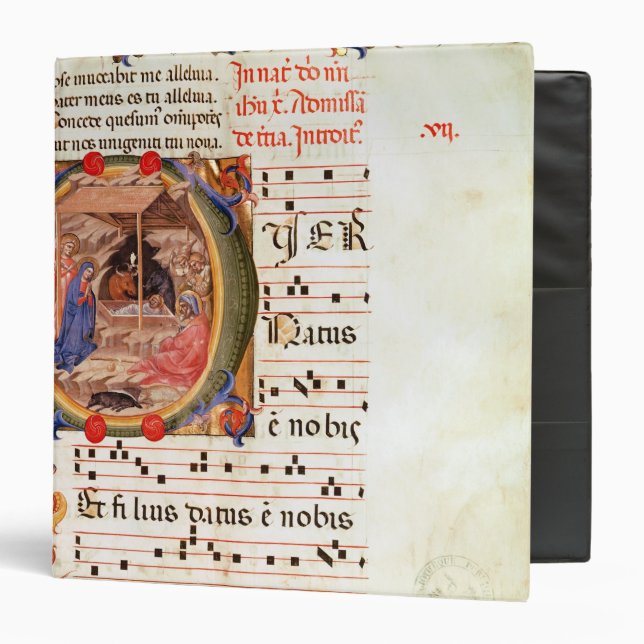 Historiated initial 'P' depicting the Nativity Binder (Front/Inside)