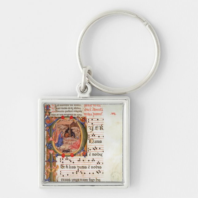 Historiated initial 'P' depicting the Nativity Keychain (Front)