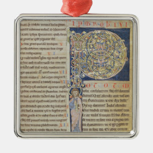 Historiated initial 'P' Metal Ornament