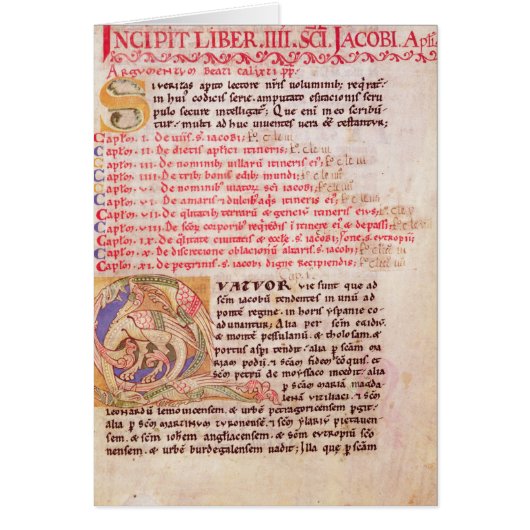 Historiated initial 'Q' depicting three Cards (Front)