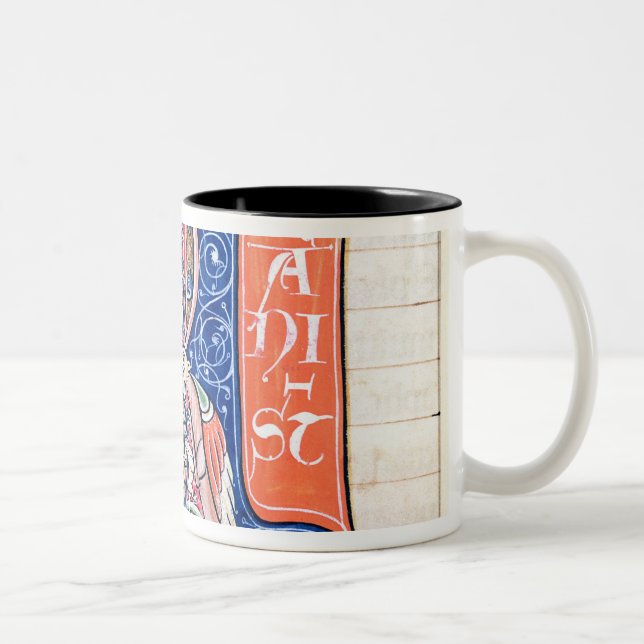 Historiated initial 'R' 2 Two-Tone Coffee Mug (Right)