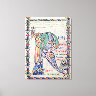 Historiated initial 'R' Canvas Print
