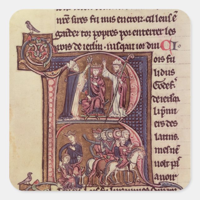 Historiated initial 'R' Square Sticker (Front)