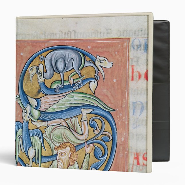 Historiated initial 'S' depicting an acrobat Binder (Front/Inside)