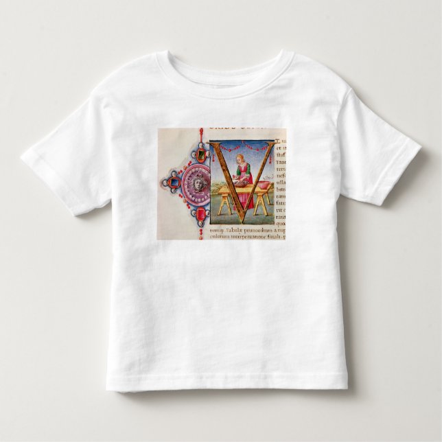 Historiated initial 'V' depicting Toddler T-shirt (Front)
