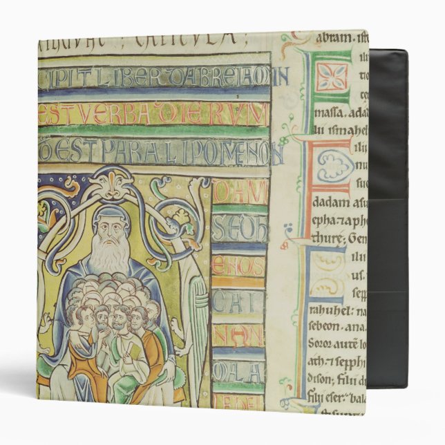 Historiated letter 'A' depicting generations Binder (Front/Inside)