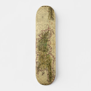 Historic 1639 Map of Hispaniola - Joan Vinckeboons Skateboard Deck