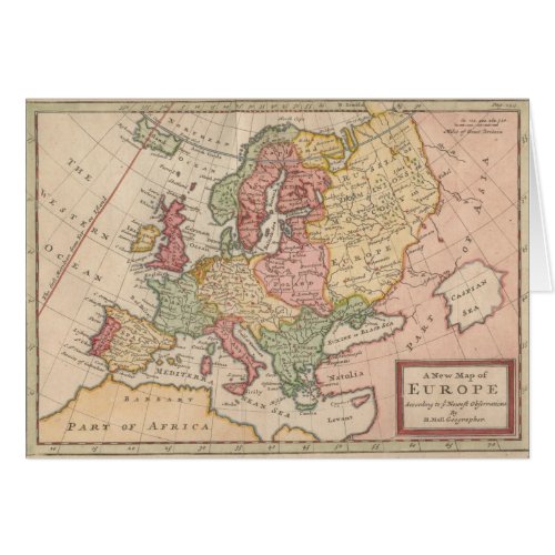 Historic 1721 Map of Europe