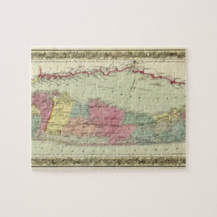Historic 1855-1857 Travellers Map of Long Island Jigsaw Puzzle