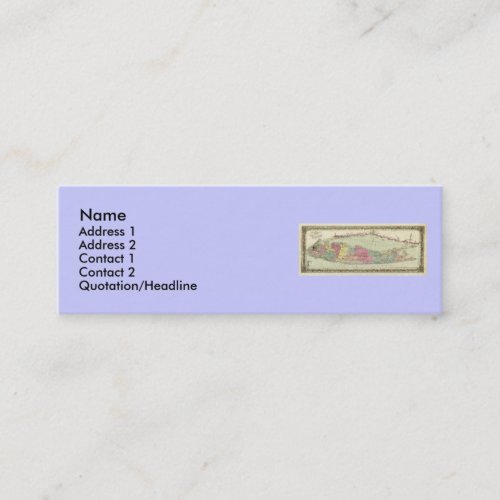 Historic 1855-1857 Travellers Map of Long Island Business Card Templates