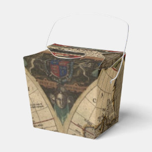 Historic Antique Vintage Old World Map VIII Favor Boxes