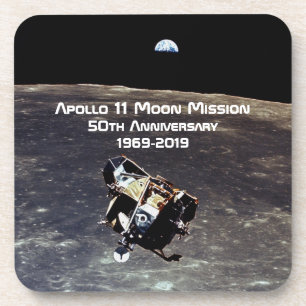 Historic Apollo 11 Moon Mission 50th Anniversary Beverage Coaster
