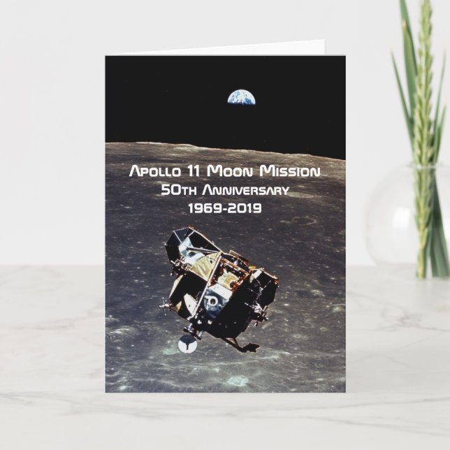 Historic Apollo 11 Moon Mission 50th Anniversary Card (Front)