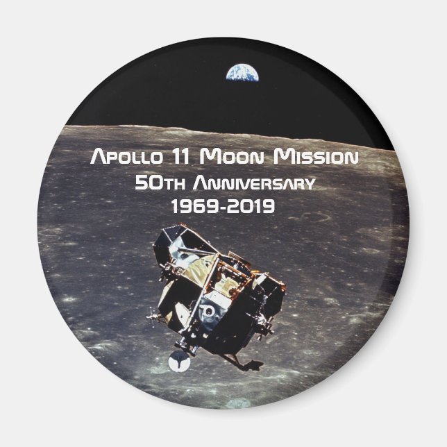 Historic Apollo 11 Moon Mission 50th Anniversary Magnet (Front)