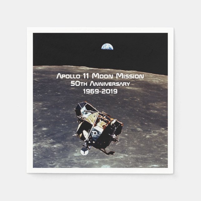 Historic Apollo 11 Moon Mission 50th Anniversary Napkins (Front)