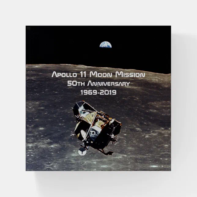 Historic Apollo 11 Moon Mission 50th Anniversary Paperweight | Zazzle