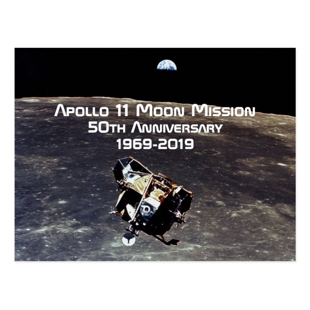 Historic Apollo 11 Moon Mission 50th Anniversary Postcard | Zazzle.com