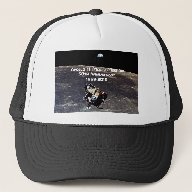 Historic Apollo 11 Moon Mission 50th Anniversary Trucker Hat (Front)